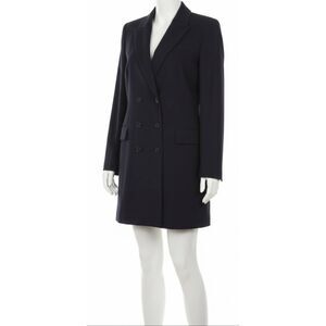 Reiss womens large mira double Breasted navy blue trench jacket